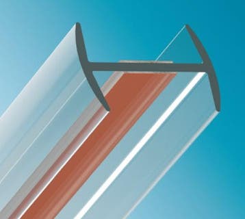 Verbindingsprofiel vlak H profiel-Gehard glas 10 mm dik of g, Doe-het-zelf en Bouw, Glas en Ramen, Verzenden, Nieuw