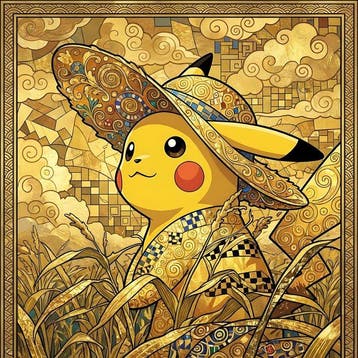 daveY - PIKACHU x KLIMT - GOLDEN HARVEST, Nieuw