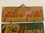 Vintage metalen uithangbord voor gelateria - Emaille bord -, Antiek en Kunst