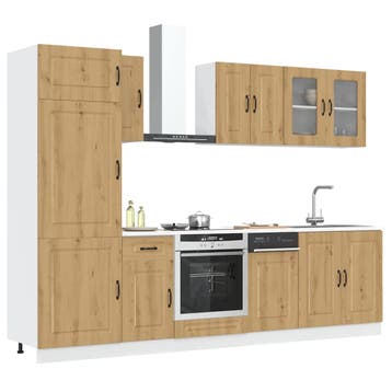 vidaXL 8-delige Keukenkastenset Kalmar bewerkt hout, Verzenden, Nieuw