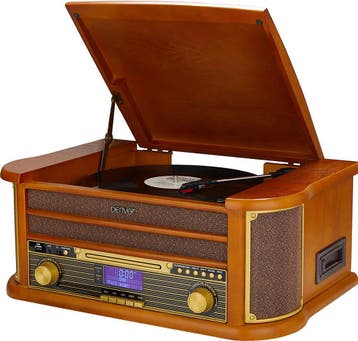 2dekans | Denver Retro Platenspeler MRD51 - Hout - 24x22x12, Ophalen of Verzenden, Nieuw