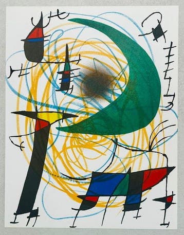 Joan Miro (1893-1983) - Litografia original V (La Lune Vert)