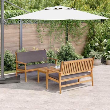 vidaXL Tuinbank Set 3 st 4-Aantal zitplaatsen Bruin, Verzenden, Nieuw