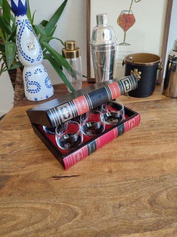 Trompe loeil - Drankkast - Glas, Hout, Leder - Geheim, Antiquités & Art