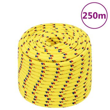vidaXL Boottouw 12 mm 250 m polypropyleen geel, Verzenden, Nieuw
