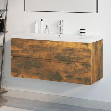 vidaXL Wastafelkast met ingebouwde wasbak bewerkt hout, Verzenden