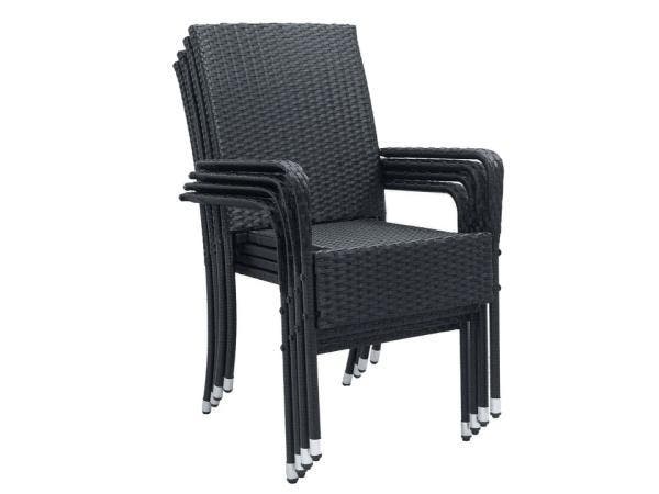 Veiling - Polyrotan Tuinstoelen Yoro - 4-delig - Zwart - Sta, Tuin en Terras, Tuinstoelen