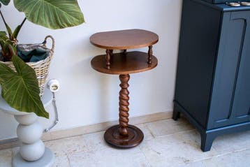 Bijzettafel - kastje / etagère telefoonhouder - Hout -