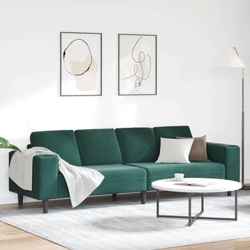 vidaXL Woonkamerbank / zetel Donkergroen 250 x 77 x 76 cm, Verzenden, Nieuw