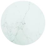 vidaXL Tafelblad Ø40x0,8 cm gehard glas met marmeren design, Verzenden