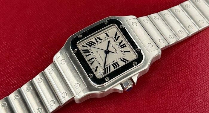 Cartier - Santos Galbée XL - W20098D6 - Homme - 2017, Handtassen en Accessoires, Horloges | Heren