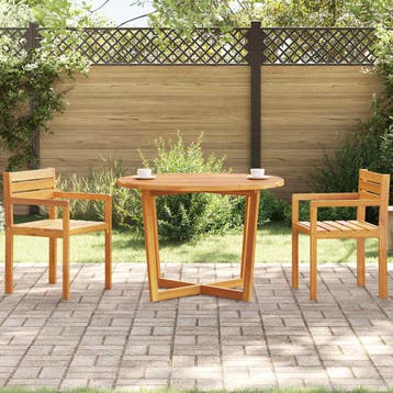 vidaXL Tuintafel rond Ø110x75 cm massief acaciahout, Verzenden, Nieuw