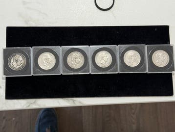 Spanje. Alfonso XII. 50 centavos 1880/1885 (Lote 6 piezas)