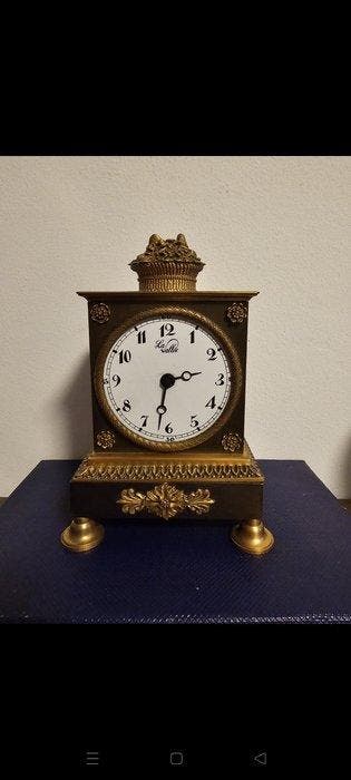 Pendule de cheminée - la vallee - Bronze - 1950-1960