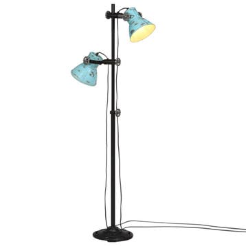 vidaXL Vloerlamp 25 W E27 25x25x90/140 cm verweerd blauw, Verzenden, Nieuw