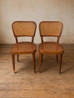Stoel (2) - Hout, Vienna-stro - Weense stoelen