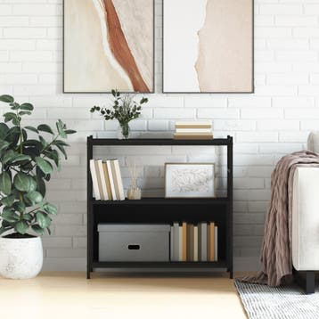 vidaXL Boekenrek 80x30x78,5 cm bewerkt hout en ijzer zwart, Verzenden, Nieuw