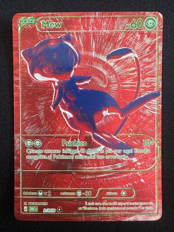 Pokémon - 1 Card - Mew R-RGB Foil, Full art, Holo, Secret, Hobby en Vrije tijd, Nieuw