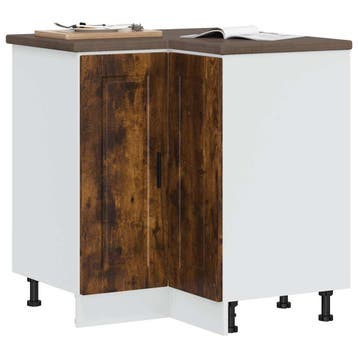 vidaXL Keuken hoekonderkast Porto bewerkt hout gerookt, Verzenden, Nieuw