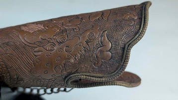 Handgemaakt - Tibetaanse zilveren sjamanistische hoorn, Antiek en Kunst