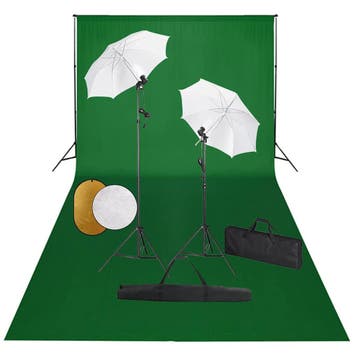 vidaXL Fotostudioset met lampen, paraplus, achtergrond en, Verzenden