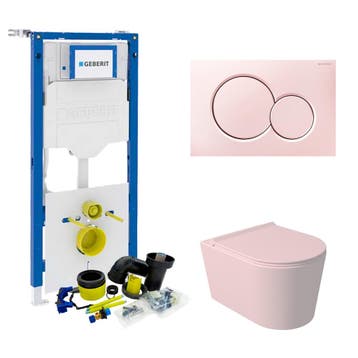 Geberit UP320 Toiletset Wandcloset Salenzi Civita Mat Roze, Doe-het-zelf en Bouw, Sanitair, Ophalen of Verzenden, Nieuw, Overige typen