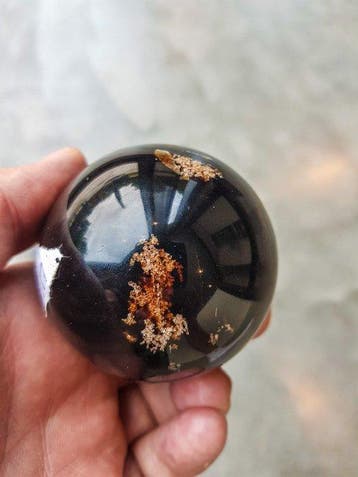 Amber - Barnsteen - Planet like Blue Sphere Freeform - 5.8