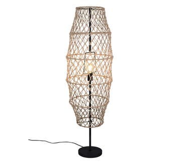Trio HIVE vloerlamp | E27 Fitting | mat zwart met natuurlijk, Verzenden, Nieuw