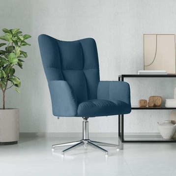 vidaXL Relaxstoel fluweel blauw, Verzenden