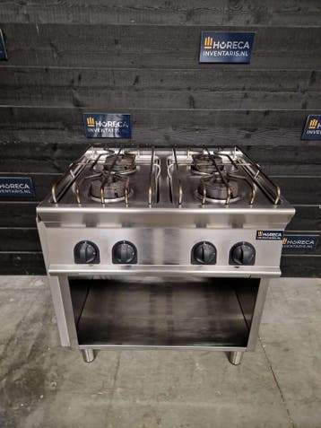 Fornuis | Tecnoinox | 4-pits | zware branders | gas | horeca, Gebruikt, Fornuis, Frituur en Grillen