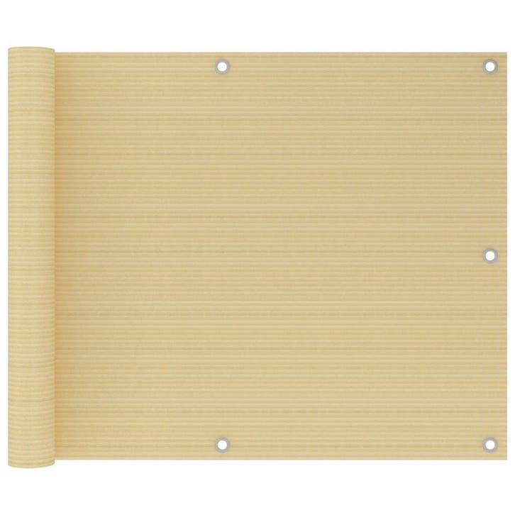 vidaXL Balkonscherm 75x600 cm HDPE beige, Tuin en Terras, Parasols, Nieuw, Verzenden