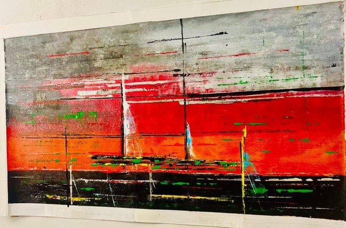Paolo Contin - Mare Nero, Antiek en Kunst, Kunst | Schilderijen | Modern