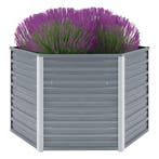 vidaXL Plantenbak verhoogd 129x129x77 cm gegalvaniseerd, Verzenden, Nieuw
