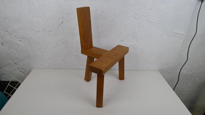 Kruk - Hout - Stool Wood, Antiquités & Art, Art | Objets design