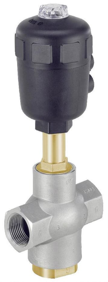 Vanne à globe pneumatique 3 voies NC G 3/4 en acier, Verzenden