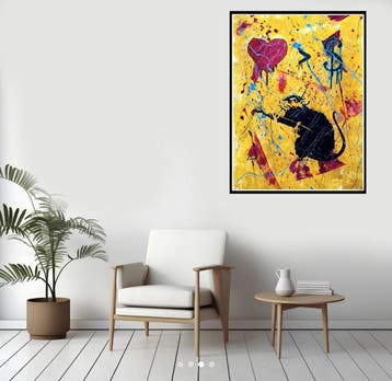 Gongas (XX-XXI) - vs Banksy - Love Always Wins - XL, Antiek en Kunst, Kunst | Schilderijen | Modern