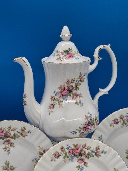 Royal Albert – Moss Rose – Kaffee-Service aus Bone China mit, Antiquités & Art, Antiquités | Meubles | Tables