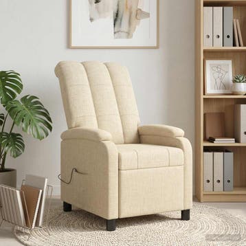 vidaXL Massage Relaxstoel Crèmekleurig Stof, Verzenden, Nieuw