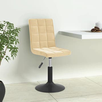 vidaXL Eetkamerstoelen draaibaar 4 st fluweel crèmekleurig, Verzenden, Nieuw