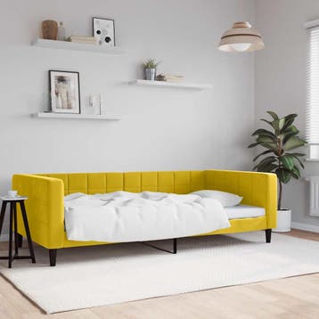 vidaXL Slaapbank 100x200 cm fluweel geel, Verzenden