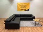 Ewald Schillig Design zetel - Zwarte Echte Lederen Hoeksalon, Ophalen of Verzenden, Nieuw
