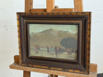 Enrico Felisari (1897-1981) - Passeggiata sul lungolago