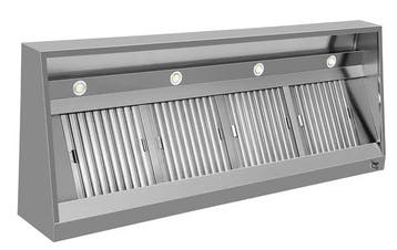 RVS Afzuigkap, Wandmodel, B380 x D95 x H40 cm, zonder motor, Nieuw in verpakking
