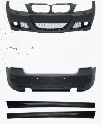 BMW 3-Serie E90 M-Tech bodykit 335 dubbel uitlaat 05-08, Nieuw, Voor, BMW, Bumper