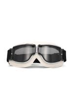 Goggles Motorbril Skibril Bril Wit Montuur Zwarte Glazen Lea, Ophalen of Verzenden