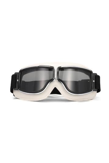 KIMU® Goggles Motorbril Skibril Bril Wit Montuur Zwarte Glaz, Ophalen of Verzenden, Nieuw