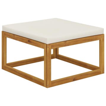 vidaXL Voetenbank met crèmewit kussen massief acaciahout, Tuin en Terras, Verzenden, Nieuw
