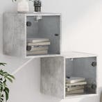 vidaXL Nachtkastjes met glazen deuren 2 st 35x37x35 cm, Huis en Inrichting, Slaapkamer | Nachtkastjes, Verzenden, Nieuw