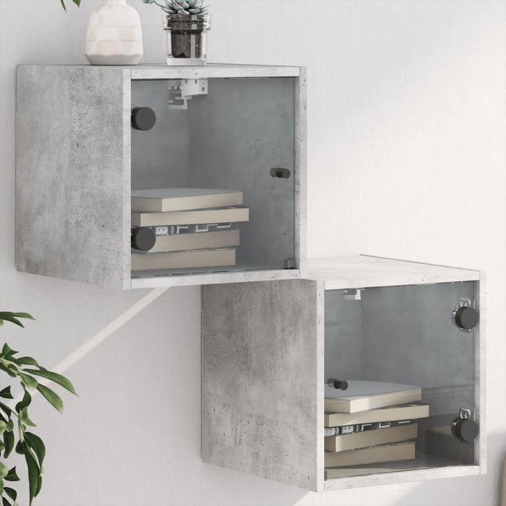 vidaXL Nachtkastjes met glazen deuren 2 st 35x37x35 cm, Huis en Inrichting, Slaapkamer | Nachtkastjes, Nieuw, Verzenden