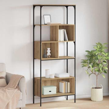 vidaXL Boekenkast 7-laags 76 x 33 x 188,5 cm Bewerkt hout, Huis en Inrichting, Kasten | Boekenkasten, Verzenden, Nieuw